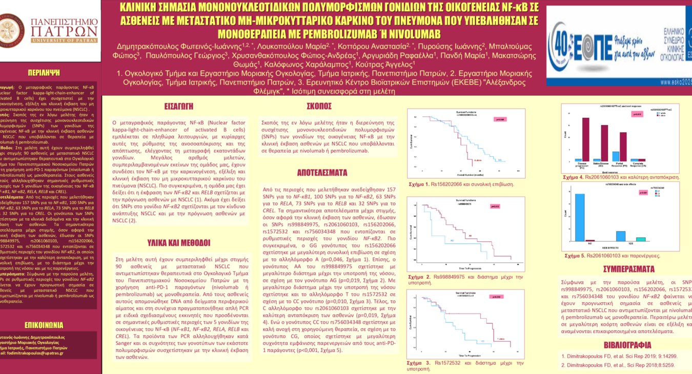 NFKB SNPs in NSCLC anti-PD-1 immunotherapy