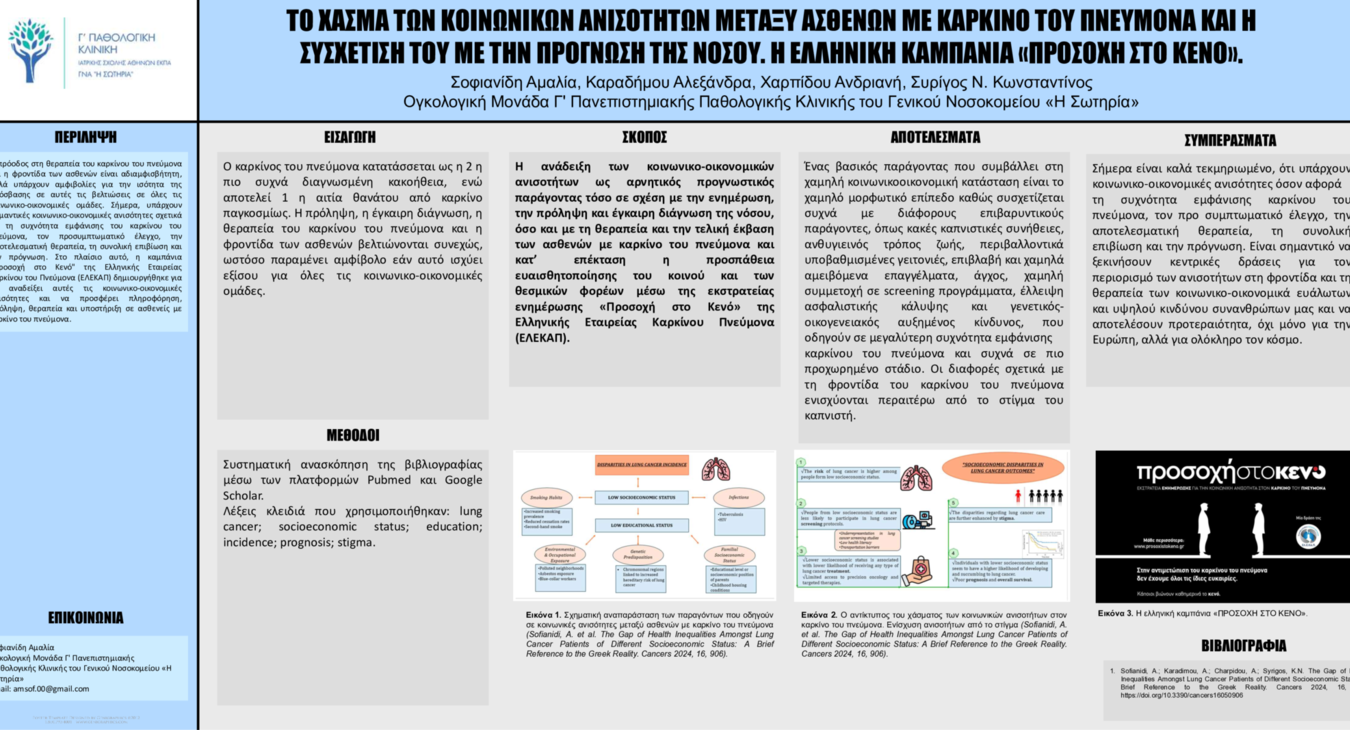 ΤΟ ΧΑΣΜΑ ΤΩΝ ΚΟΙΝΩΝΙΚΩΝ ΑΝΙΣΟΤΗΤΩΝ ΜΕΤΑΞΥ ΑΣΘΕΝΩΝ ΜΕ ΚΑΡΚΙΝΟ ΤΟΥ ΠΝΕΥΜΟΝΑ ΚΑΙ Η ΣΥΣΧΕΤΙΣΗ ΤΟΥ ΜΕ ΤΗΝ ΠΡΟΓΝΩΣΗ ΤΗΣ ΝΟΣΟΥ. Η ΕΛΛΗΝ