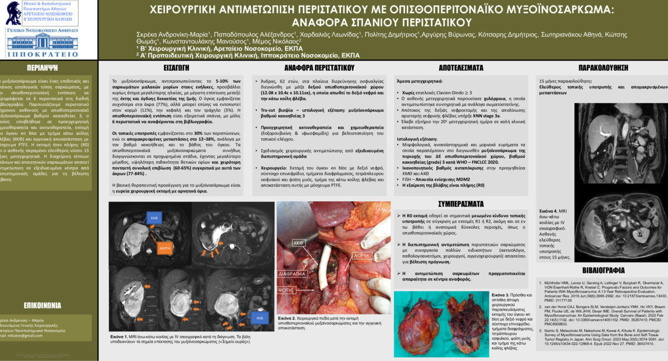 ΧΕΙΡΟΥΡΓΙΚΗ ΑΝΤΙΜΕΤΩΠΙΣΗ ΠΕΡΙΣΤΑΤΙΚΟΥ ΜΕ ΟΠΙΣΘΟΠΕΡΙΤΟΝΑΪΚΟ ΜΥΞΟΪΝΟΣΑΡΚΩΜΑ: ΑΝΑΦΟΡΑ ΣΠΑΝΙΟΥ ΠΕΡΙΣΤΑΤΙΚΟΥ