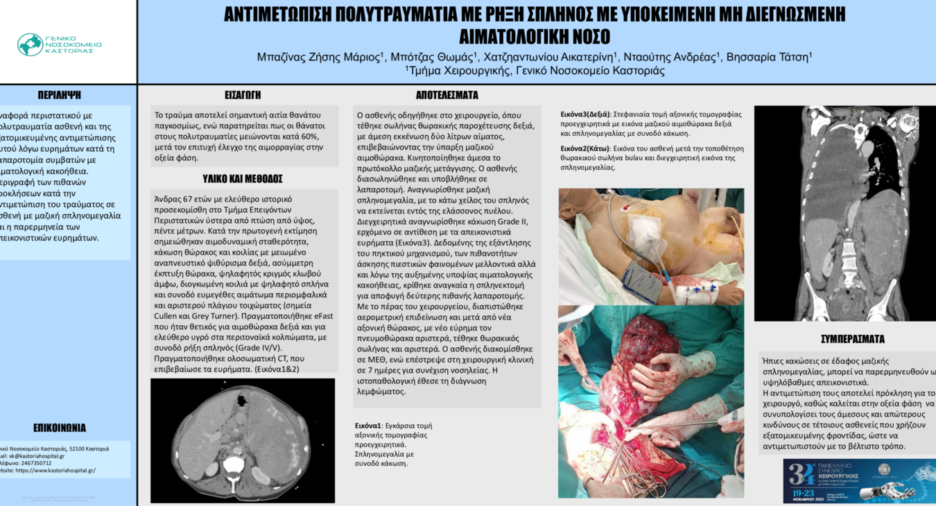 Πολυτραυματίας με μαζική σπληνομεγαλία
