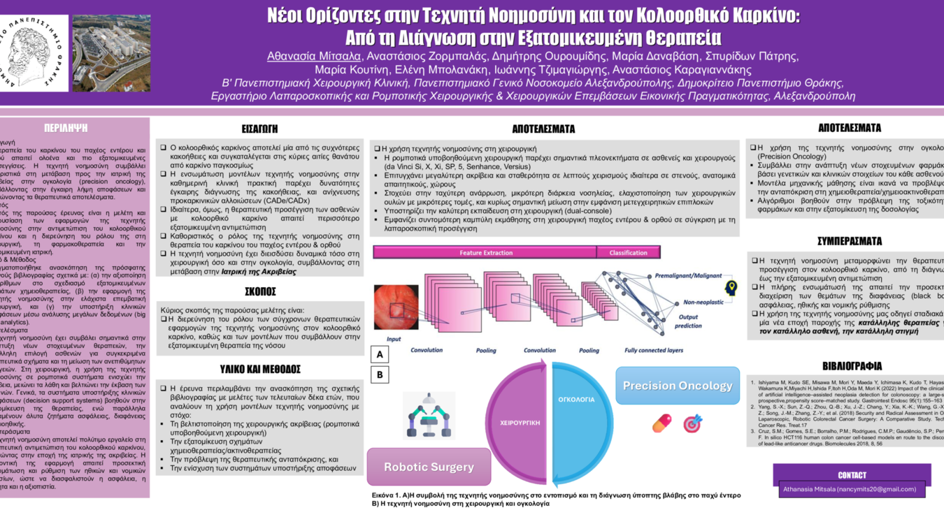 ΝΕΟΙ ΟΡΙΖΟΝΤΕΣ ΣΤΗΝ ΤΕΧΝΗΤΗ ΝΟΗΜΟΣΥΝΗ ΚΑΙ ΤΟΝ ΚΟΛΟΟΡΘΙΚΟ ΚΑΡΚΙΝΟ: ΑΠΟ ΤΗ ΔΙΑΓΝΩΣΗ ΣΤΗΝ ΕΞΑΤΟΜΙΚΕΥΜΕΝΗ ΘΕΡΑΠΕΙΑ