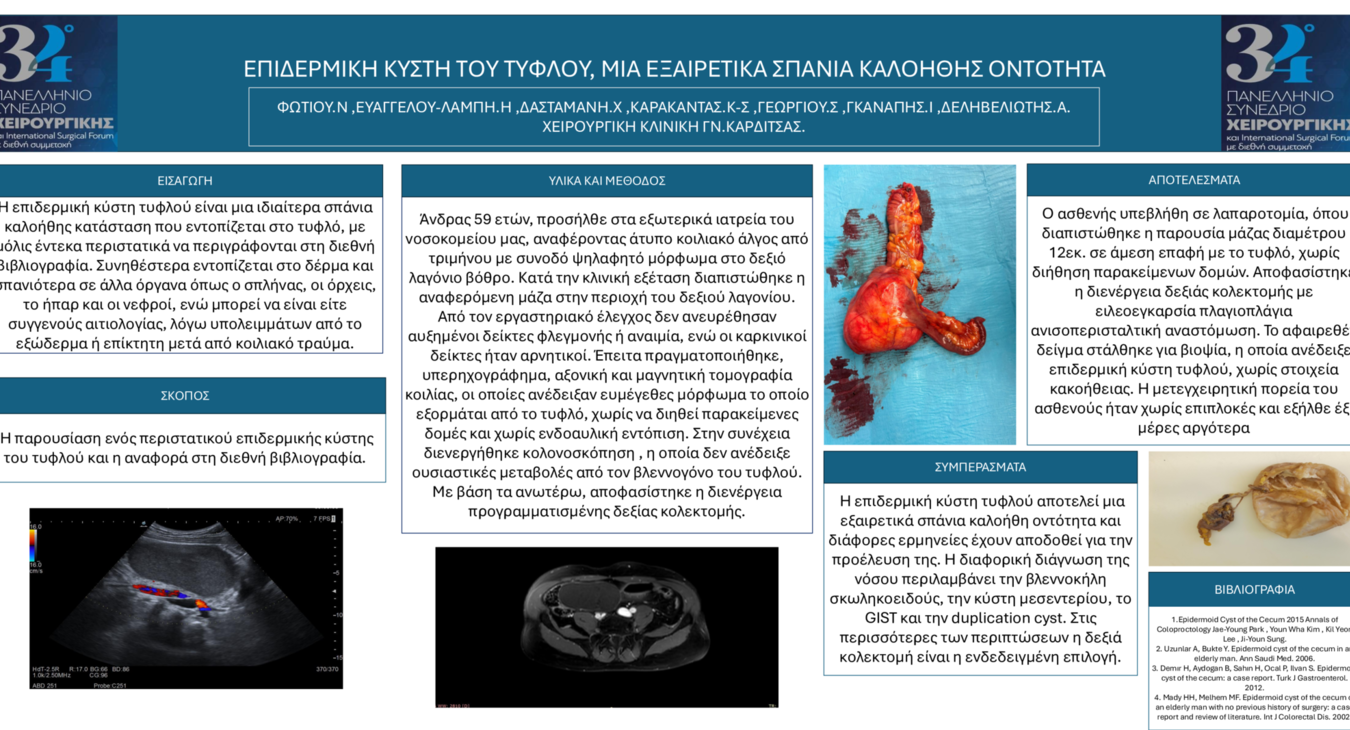 ΕΠΙΔΕΡΜΙΚΗ ΚΥΣΤΗ ΤΟΥ ΤΥΦΛΟΥ, ΜΙΑ ΕΞΑΙΡΕΤΙΚΑ ΣΠΑΝΙΑ ΚΑΛΟΗΘΗΣ ΟΝΤΟΤΗΤΑ