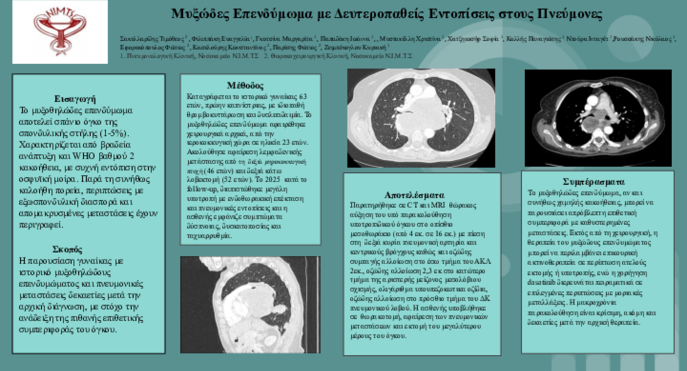 Μυξώδες Επενδύμωμα με Δευτεροπαθείς Εντοπίσεις στους Πνεύμονες