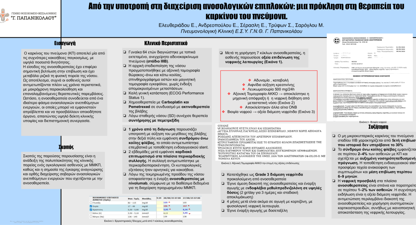 Από την υποτροπή στη διαχείριση ανοσολογικών επιπλοκών: μια πρόκληση στη θεραπεία του καρκίνου του πνεύμονα.
